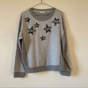 Max & Co Grey Pullover with embroidered stars